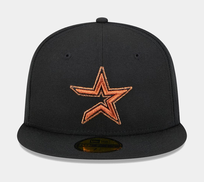 Houston Astros Metallic Pop 59FIFTY Mens Fitted Hat (Black)