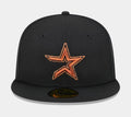 Houston Astros Metallic Pop 59FIFTY Mens Fitted Hat (Black)