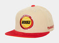 Houston Rockets 2 Tone Team Cord Fitted Mens Hat (Neutral/Red)