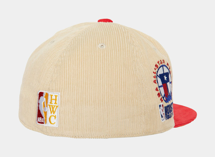 Houston Rockets 2 Tone Team Cord Fitted Mens Hat (Neutral/Red)
