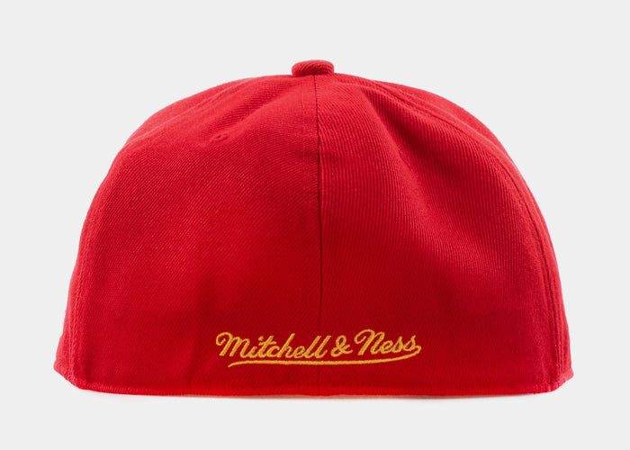 Houston Rockets Fitted Hat Mens Hat (Red)