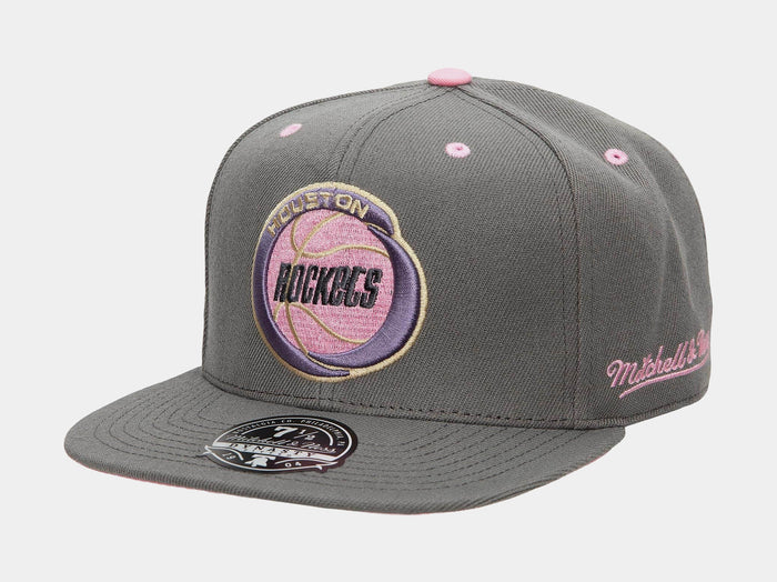 Houston Rockets Lavender Dreams Mens Fitted Hat (Grey)