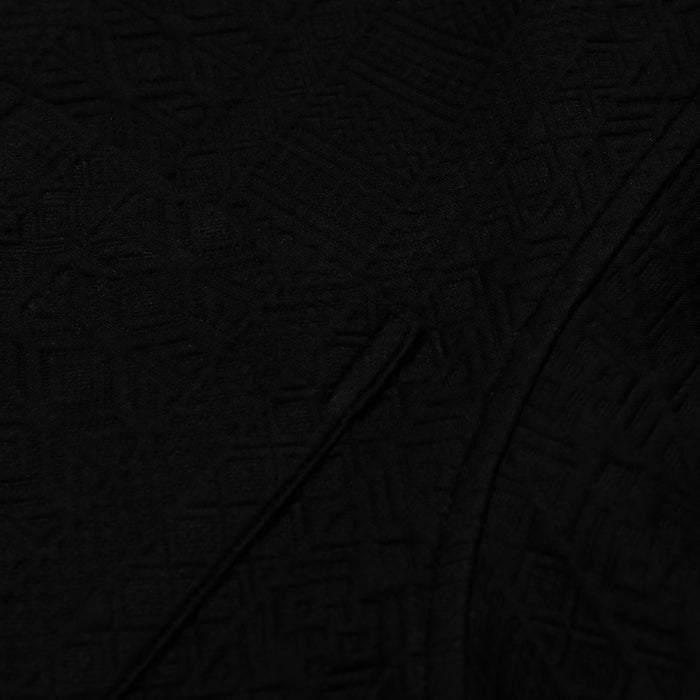 Jacquard Ornate Printed Mens Short Sleeve Shirt (Black)