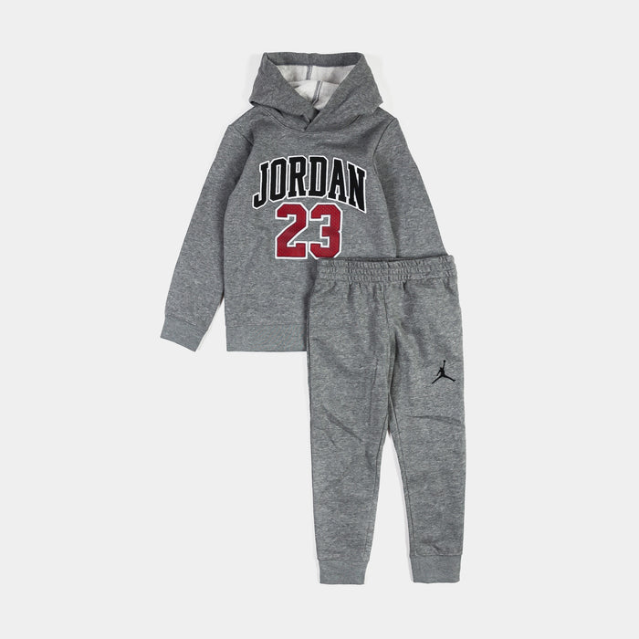 Jersey 23 Pullover and Jogger Preschool Set (Grey/Red)