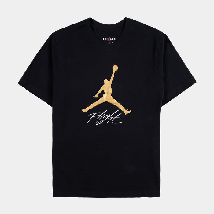 Jumpman Flight HBR Mens Short Sleeve Shirt (Black/Metallic Gold)