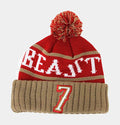 Kaepernick Beast Pom Beanie (Red/Beige)