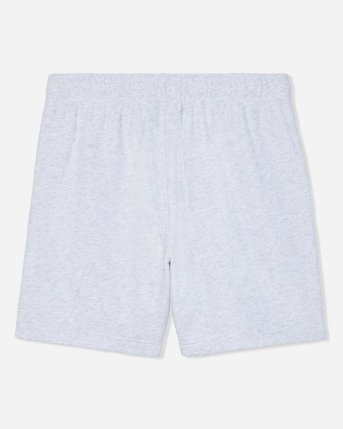Back of pale gray heather french terry shorts#color_pale-gray-heather