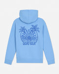 Light blue hoodie with palm tree design and 'GOAT USA' text on the back against a white background#color_carolina-blue