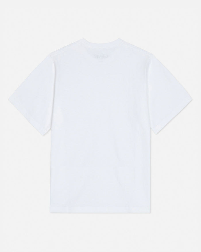 Plain white t-shirt on a light gray background#color_white
