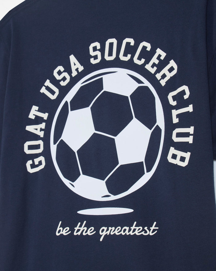Close-up of GOAT USA Soccer Club graphic