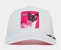 Kitty Trip Trucker Mens Hat (White/Pink)