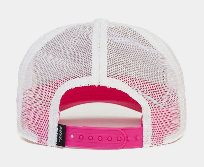 Kitty Trip Trucker Mens Hat (White/Pink)