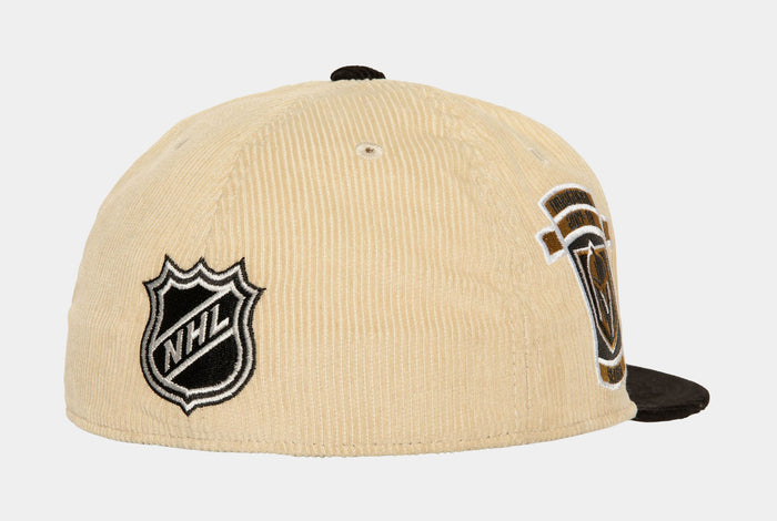 Las Vegas Golden Knights 2 Tone Team Cord Fitted Mens Hat (Neutral/Black)