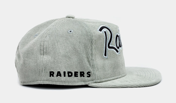 Las Vegas Raiders Corduroy Golfer Mens Hat (Grey)