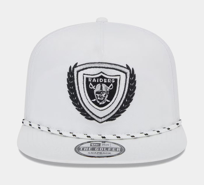 Las Vegas Raiders Golfer 9FIFTY Mens Snapback Hat (White)