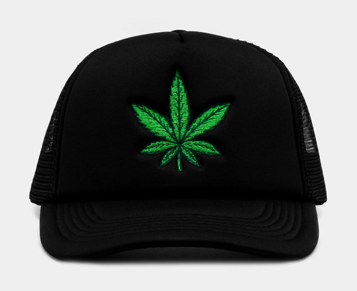 Leaf Trucker Mens Hat (Black)