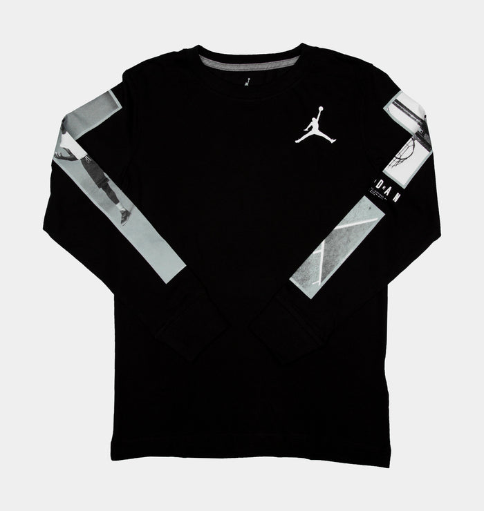 Legacy Long Sleeve Tee Grade School T-Shirt (Black)