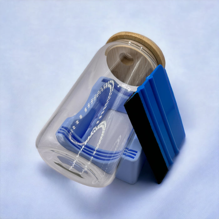 Light Blue Cup Cradle with Squeegee SET