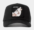 Lone Wolf Trucker Hat Mens Hat (Black)