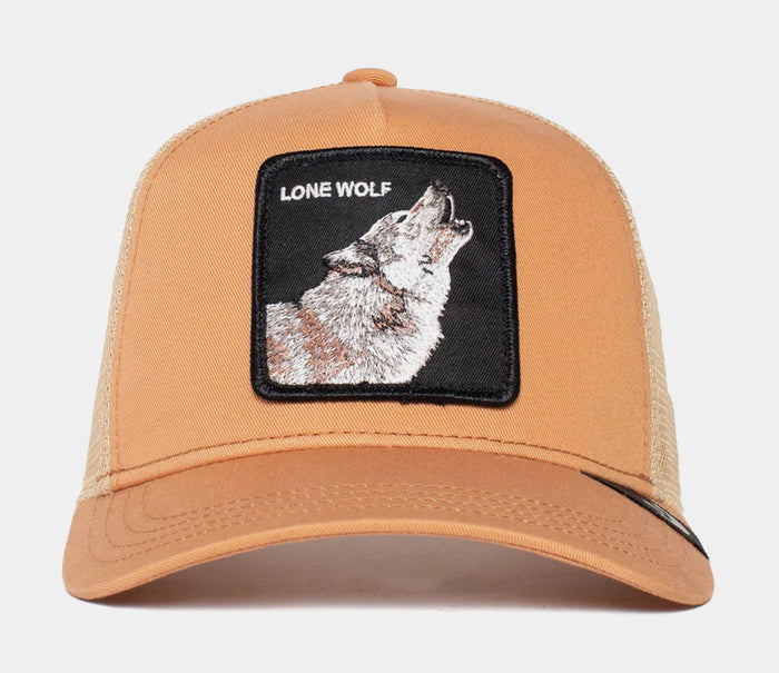 Lone Wolf Trucker Mens Hat (Beige)