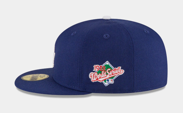 Los Angeles Dodgers 1988 World Series Wool Fitted Cap Mens Hat (Blue)