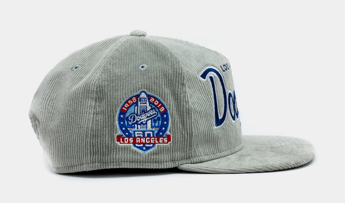 Los Angeles Dodgers Corduroy Golfer Mens Hat (Grey)