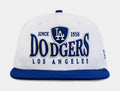 Los Angeles Dodgers Crest 9FIFTY Mens Snapback Hat (White/Blue)