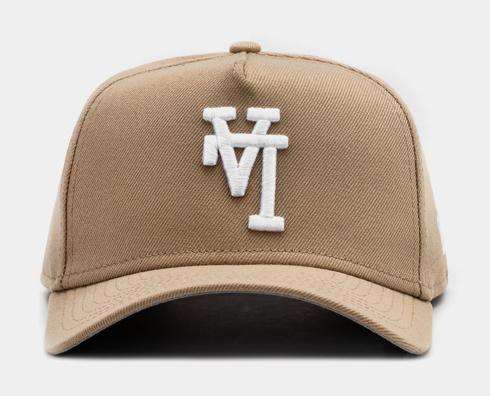 Los Angeles Dodgers Upside Down Logo 9Forty Snapback Mens Hat (Beige/White)