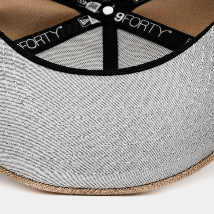 Los Angeles Dodgers Upside Down Logo 9Forty Snapback Mens Hat (Beige/White)