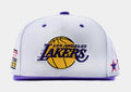 Los Angeles Lakers Snapback Cap Mens Hat (White/Purple)