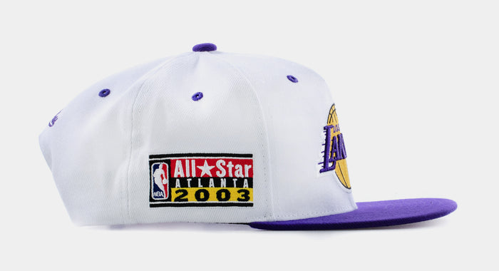 Los Angeles Lakers Snapback Cap Mens Hat (White/Purple)