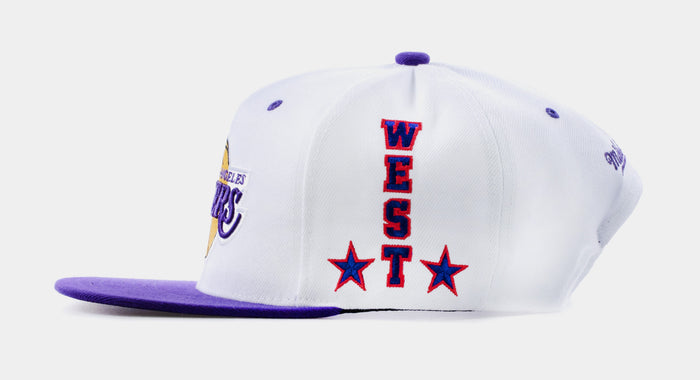 Los Angeles Lakers Snapback Cap Mens Hat (White/Purple)