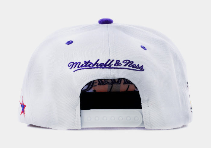 Los Angeles Lakers Snapback Cap Mens Hat (White/Purple)