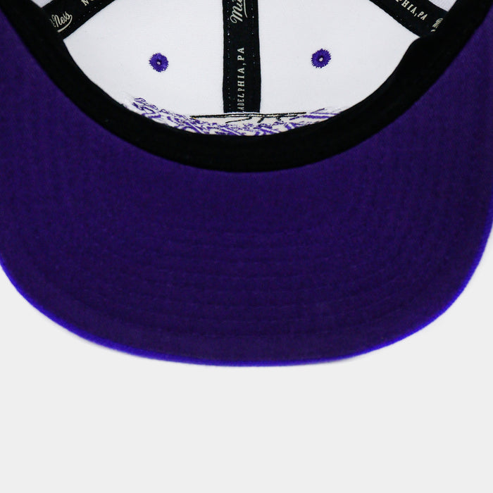 Los Angeles Lakers Snapback Cap Mens Hat (White/Purple)