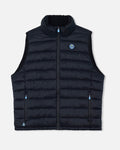 Front of black Men's Puffer Fleece Vest#color_black