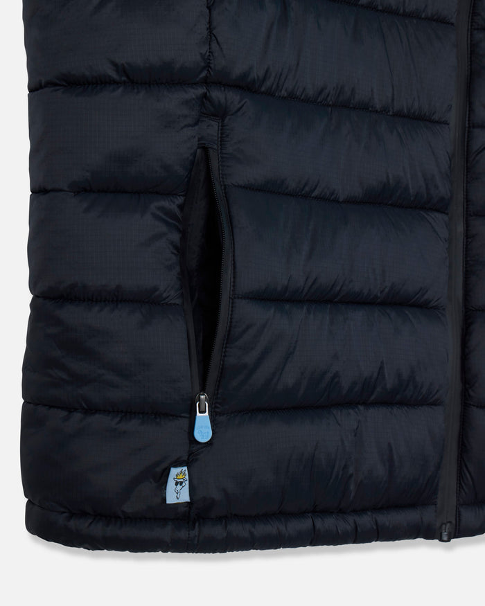 Pocket of black Men's Puffer Fleece Vest#color_black