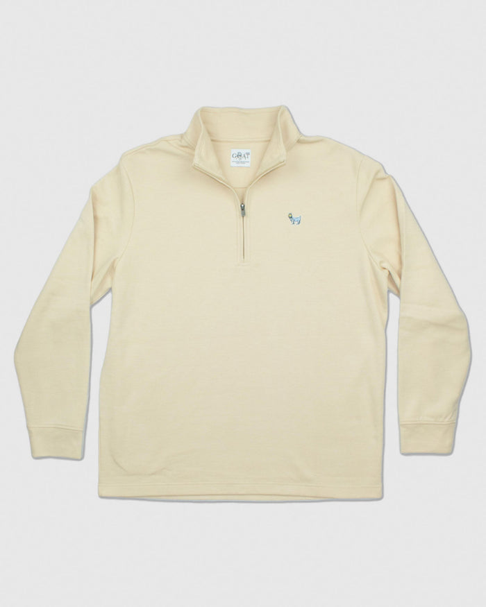 Front of tan OG Roosevelt Men's 1/4 Zip#color_tan