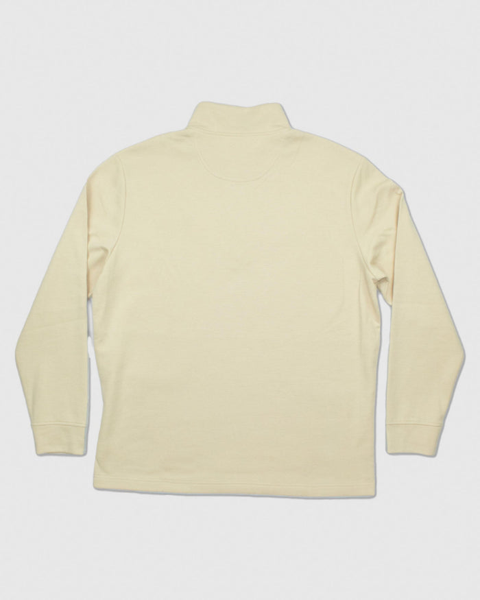 Back of tan OG Roosevelt Men's 1/4 Zip#color_tan
