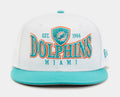 Miami Dolphins Crest 9FIFTY Mens Snapback Hat (White/Teal)