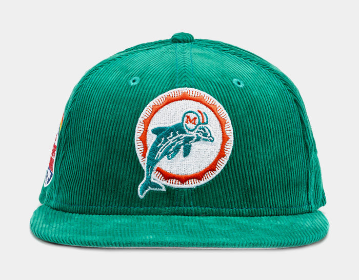 Miami Dolphins Throwback Corduroy 59Fifty Mens Hat (Teal)
