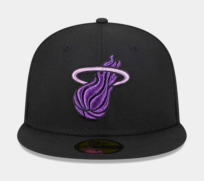 Miami Heat Metallic Pop 59FIFTY Mens Fitted Hat (Black)