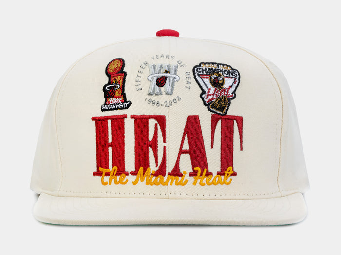 Miami Heat Retro Snapback Mens Hat (Beige)