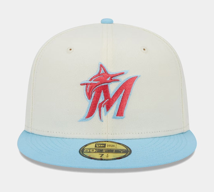 Miami Marlins Colorpack 59Fifty Mens Fitted Hat (Blue/White)