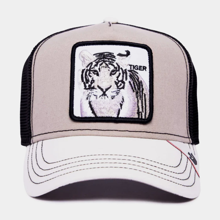 MV Stripes Trucker Mens Hat (Grey/Black)