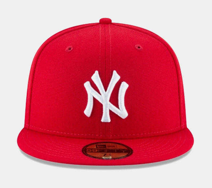 New York Yankees 59Fifty Fitted Cap Mens Hat (Red)