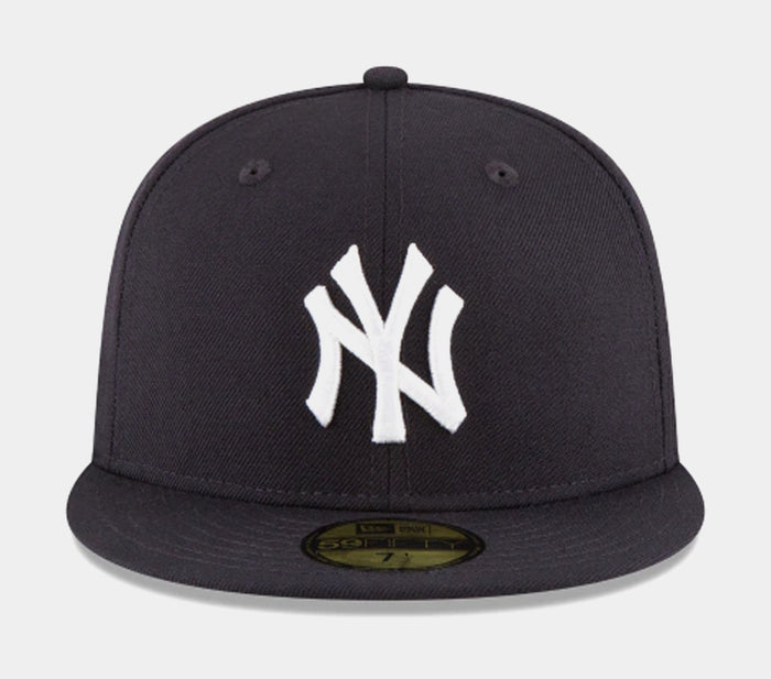 New York Yankees Fitted Hat Mens Hat (Blue)