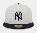 New York Yankees Varsity Letter 59FIFTY Mens Fitted Hat (Grey/Navy)
