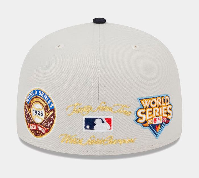 New York Yankees Varsity Letter 59FIFTY Mens Fitted Hat (Grey/Navy)