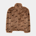 NSW AOP Faux Fur Jacket Womens Jacket (Brown)