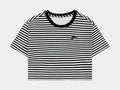 NSW Essential Crop Womens Short Sleeve Shirt (Black/White)